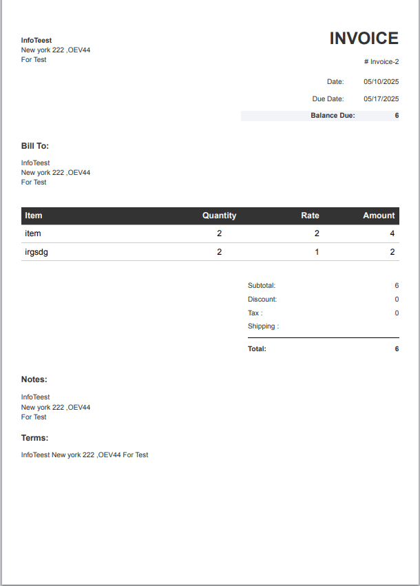 Invoice Template 2